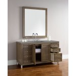 Chicago 60" Single Vanity, Whitewashed Walnut w/ 3 CM Grey Expo Quartz Top