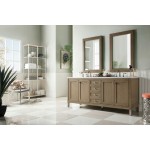 Chicago 72" Double Vanity Walnut w/3 CM Arctic Fall Solid Surface Top