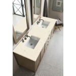 Chicago 72" Double Vanity, Whitewashed Walnut w/ 3 CM Eternal Marfil Quartz Top