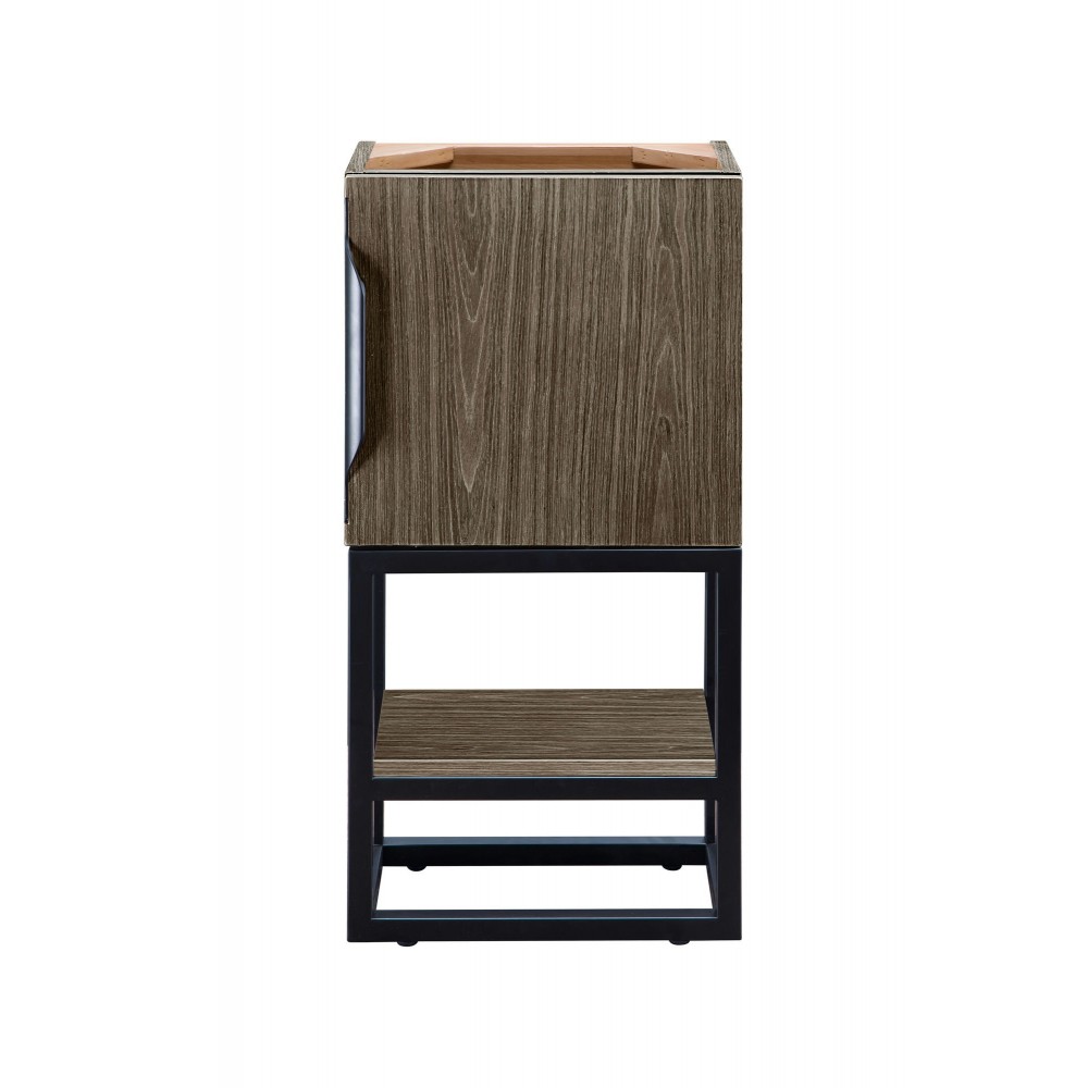 Columbia 16" Single Vanity Cabinet, Ash Gray, Matte Black