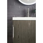 Columbia 24" Single Vanity Ash Gray Brushed Nickel w/ White Glossy Composite Top