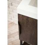 Columbia 24" Single Vanity Coffee Oak Matte Black w/ White Glossy Composite Top