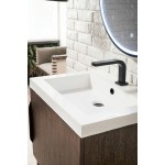 Columbia 24" Single Vanity Coffee Oak Matte Black w/ White Glossy Composite Top