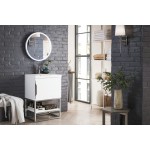 Columbia 24" Single Vanity Glossy White Nickel w/White Glossy Composite Top