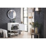 Columbia 24" Single Vanity Glossy White Nickel w/White Glossy Composite Top
