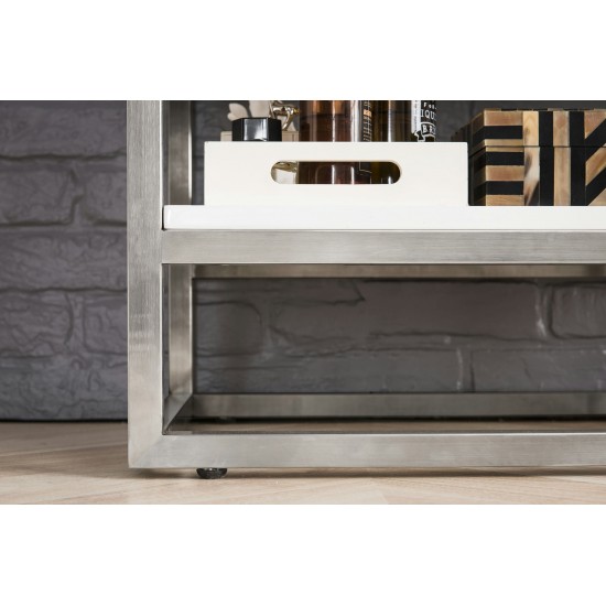 Columbia 24" Single Vanity Glossy White Nickel w/White Glossy Composite Top