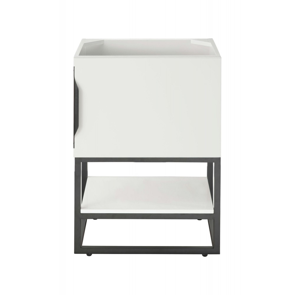 Columbia 24" Single Vanity Cabinet, Glossy White, Matte Black