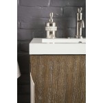 Columbia 24" Single Vanity Latte Oak Brushed Nickel w/White Glossy Composite Top