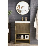 Columbia 24" Single Vanity Latte Oak Radiant Gold w/ White Glossy Composite Top