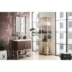 Columbia 31.5" Single Vanity Coffee Oak Nickel w/White Glossy Composite Top