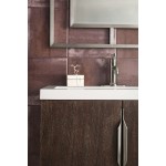 Columbia 31.5" Single Vanity Coffee Oak Nickel w/White Glossy Composite Top