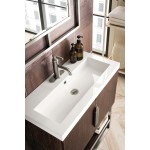 Columbia 31.5" Single Vanity Coffee Oak Nickel w/White Glossy Composite Top