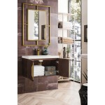 Columbia 31.5" Single Vanity, Coffee Oak w/ White Glossy Composite Countertop