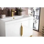 Columbia 31.5" Single Vanity White Radiant Gold w/White Composite Top