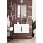 Columbia 31.5" Single Vanity, Glossy White w/ White Glossy Composite Countertop