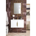 Columbia 31.5" Single Vanity, Glossy White w/ White Glossy Composite Countertop