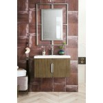 Columbia 31.5" Single Vanity Cabinet, Latte Oak w/ White Glossy Composite Top