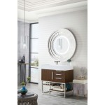 Columbia 36" Single Vanity, Coffee Oakw/ Glossy White Composite Top