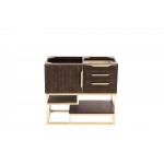 Columbia 36" Single Vanity, Coffee Oak, Radiant Gold