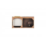 Columbia 36" Single Vanity, Coffee Oak, Radiant Gold