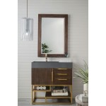 Columbia 36" Single Vanity Coffee Oak Radiant Gold w/Dusk Grey Composite Top