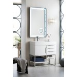 Columbia 36" Single Vanity, Glossy White w/ Glossy White Composite Top