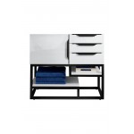 Columbia 36" Single Vanity, Glossy White, Matte Black