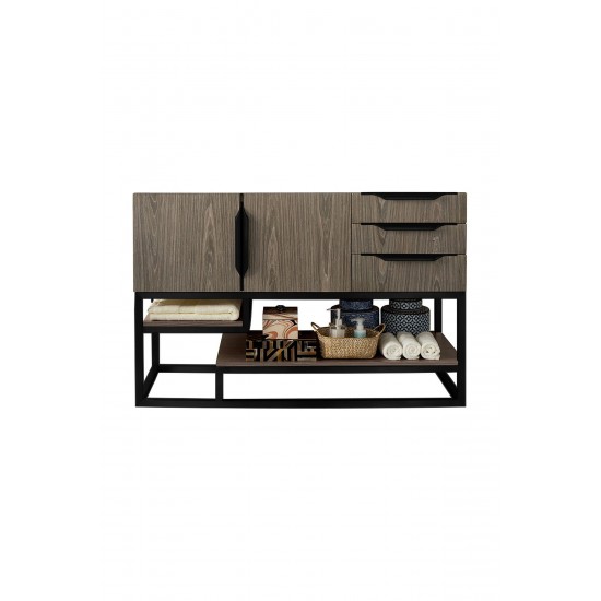 Columbia 48" Single Vanity, Ash Gray, Matte Black