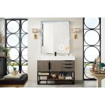 Columbia 48" Single Vanity, Ash Gray, Matte Black w/ Glossy White Composite Top