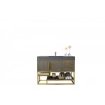 Columbia 48" Single Vanity Ash Gray Radiant Gold w/Dusk Grey Composite Top