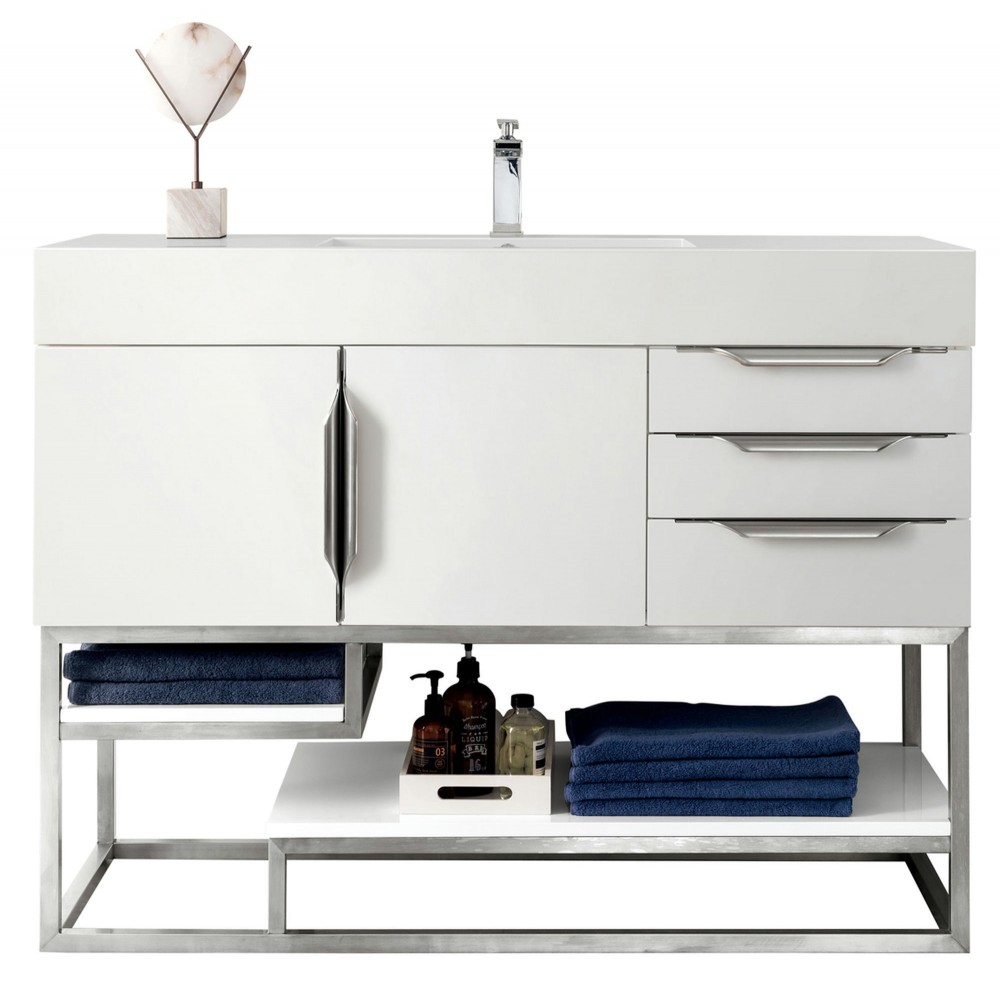 Columbia 48" Single Vanity, Glossy White