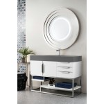 Columbia 48" Single Vanity, Glossy White, w/ Dusk Grey Glossy Composite Top