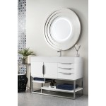 Columbia 48" Single Vanity, Glossy White, w/ Glossy White Composite Top