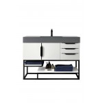 Columbia 48" Single Vanity Glossy White Black w/Dusk Grey Glossy Composite Top
