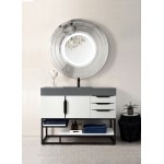 Columbia 48" Single Vanity Glossy White Black w/Dusk Grey Glossy Composite Top