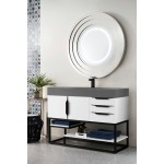 Columbia 48" Single Vanity Glossy White Black w/Dusk Grey Glossy Composite Top