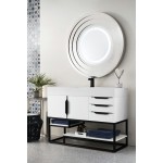 Columbia 48" Single Vanity Glossy White Matte Black w/Glossy White Composite Top