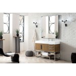 Columbia 48" Single Vanity, Latte Oak w/ Glossy White Composite Top