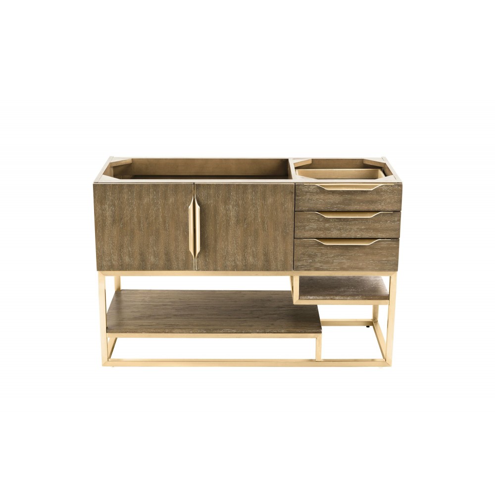 Columbia 48" Single Vanity, Latte Oak, Radiant Gold Columbia 48" Single Vanity, Latte Oak, Radiant Gold