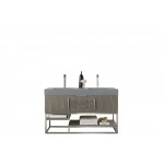 Columbia 59" Double Vanity, Ash Gray w/ Dusk Grey Glossy Composite Top