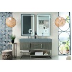 Columbia 59" Double Vanity, Ash Gray w/ Dusk Grey Glossy Composite Top