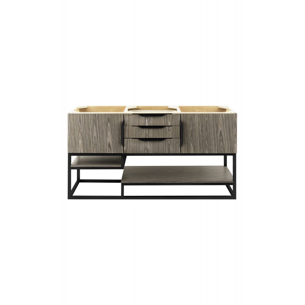 Columbia 59" Double Vanity, Ash Gray, Matte Black Columbia 59" Double Vanity, Ash Gray, Matte Black