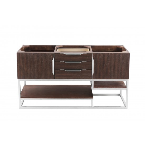 Columbia 59" Double Vanity, Coffee Oak