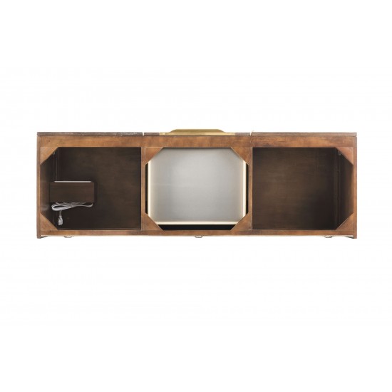 Columbia 59" Double Vanity, Coffee Oak, Radiant Gold