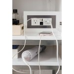 Columbia 59" Double Vanity, Glossy White w/ Dusk Grey Glossy Composite Top