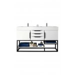 Columbia 59" Double Vanity, Glossy White, Matte Black