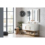 Columbia 59" Double Vanity White Radiant Gold w/ White Composite Top