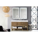 Columbia 59" Double Vanity Latte Oak Radiant Gold w/ Glossy White Composite Top