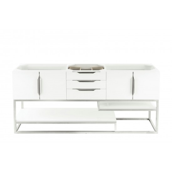 Columbia 72" Double Vanity, Glossy White