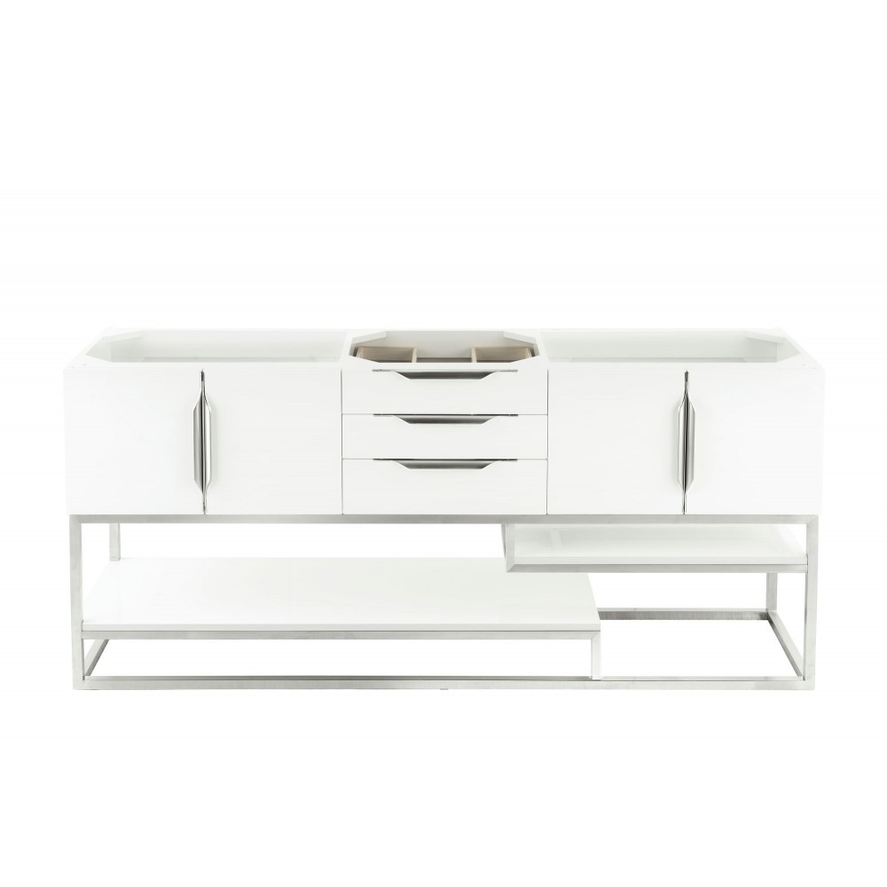 Columbia 72" Double Vanity, Glossy White Columbia 72" Double Vanity, Glossy White